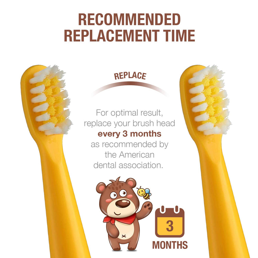 Plaque-targeting design on Vekkia kids brush head