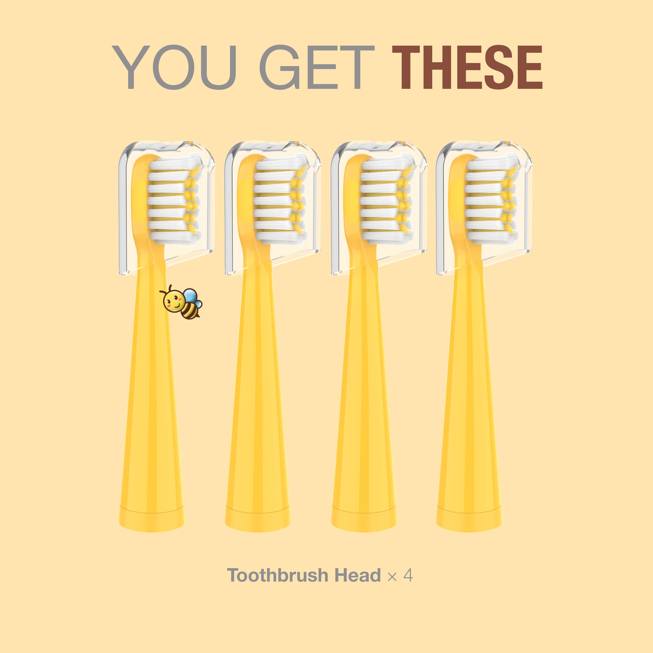 Soft bristles and compact head size for children's teeth
