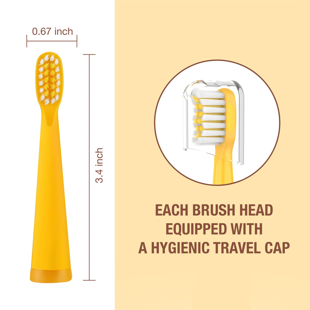 Vekkia Bear themed toothbrush replacement heads with travel cap