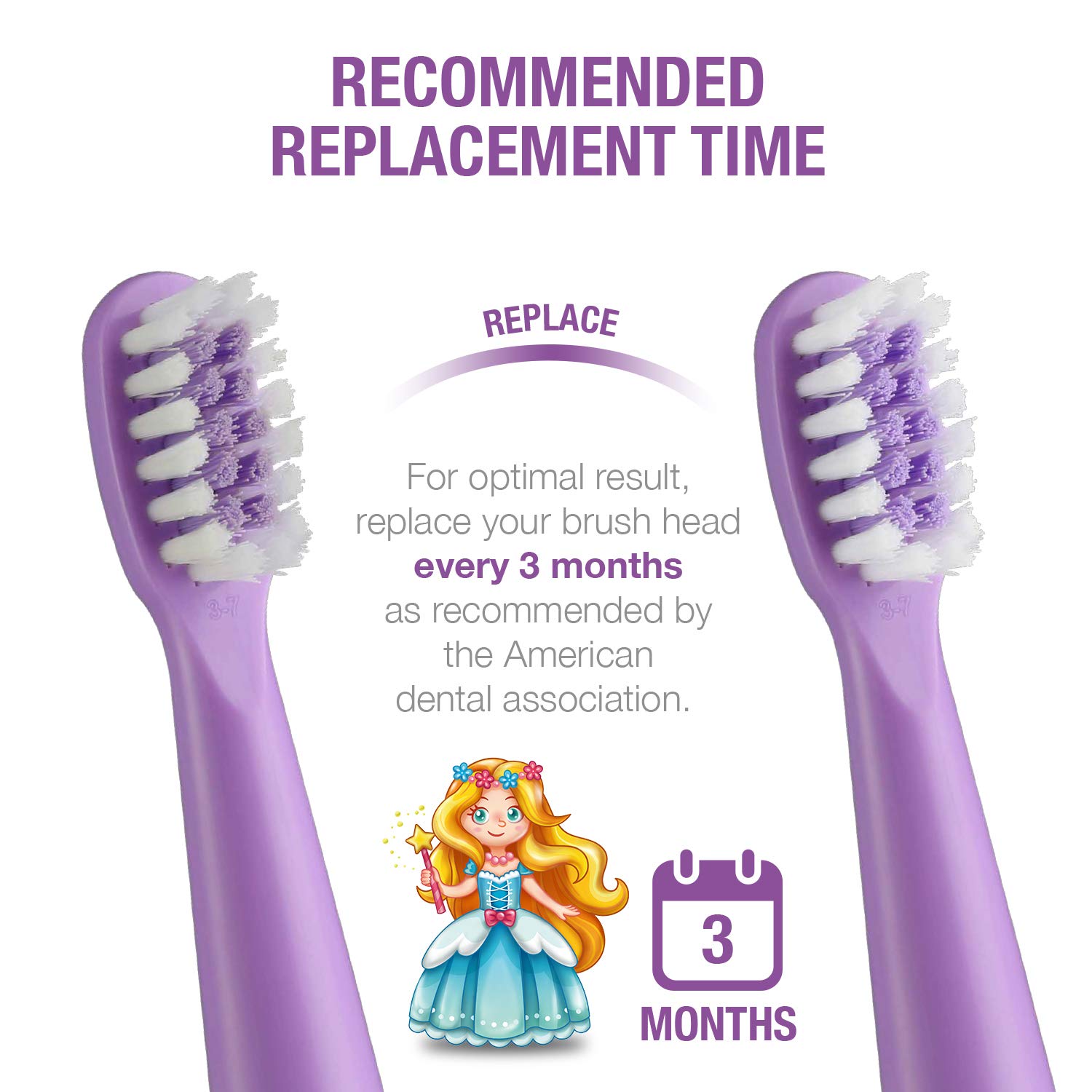 3D curved soft bristles design for gentle cleaning