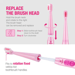 Replacement head compatible with Vekkia Dragon Lord, Rainbow Jada, Princess and Bear Sonic Kids brushes