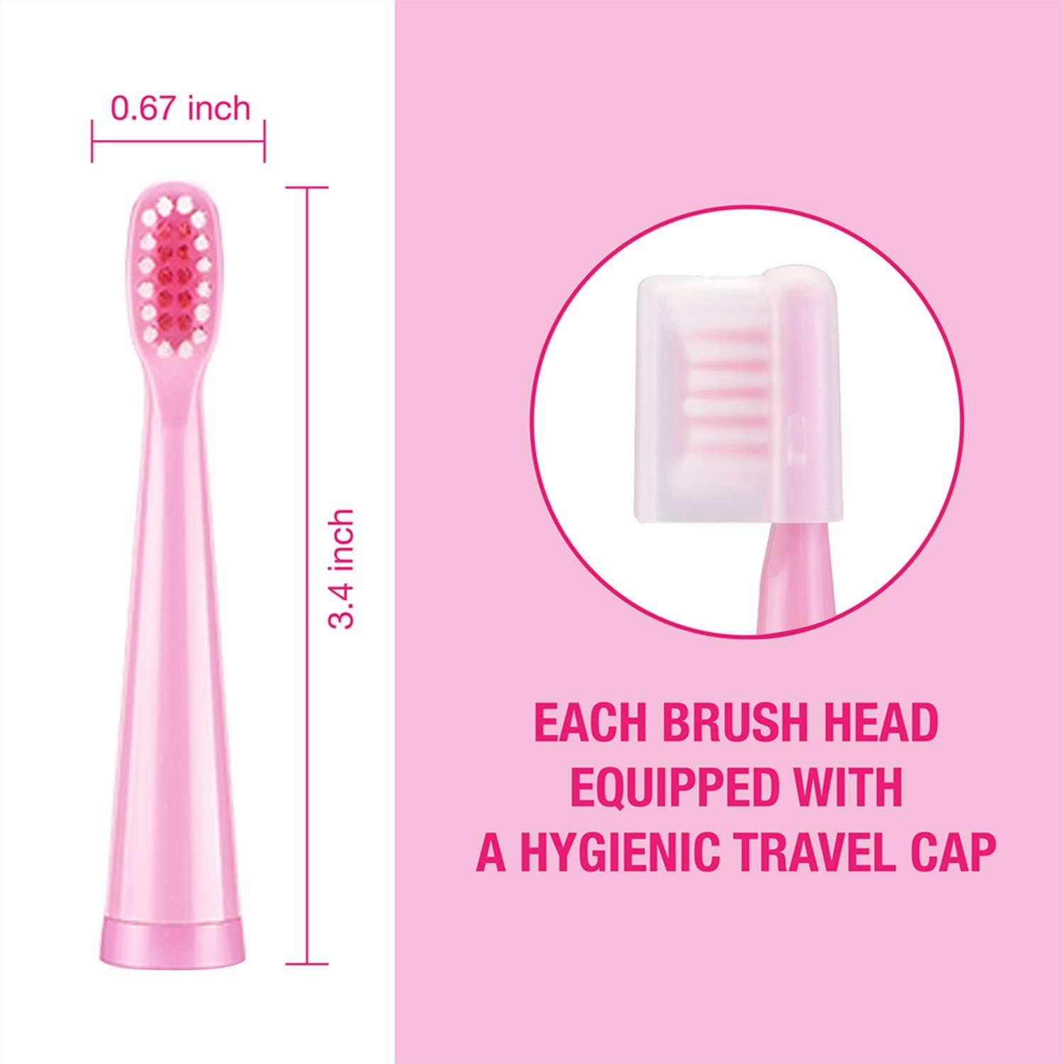 10-pack Vekkia Rainbow Jada kids toothbrush replacement heads