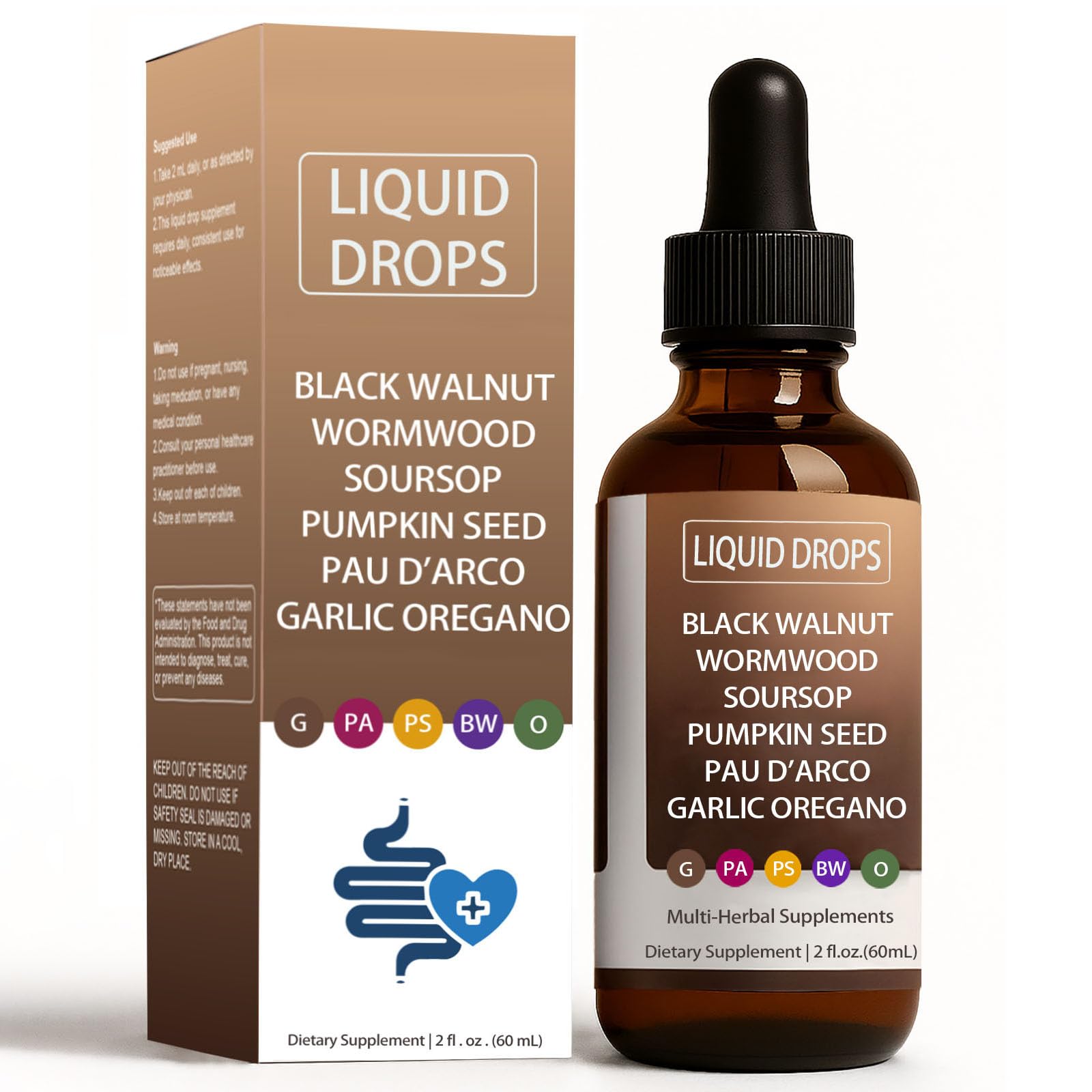 Vello Black Walnut Wormwood Gut Cleanse bottle on white background