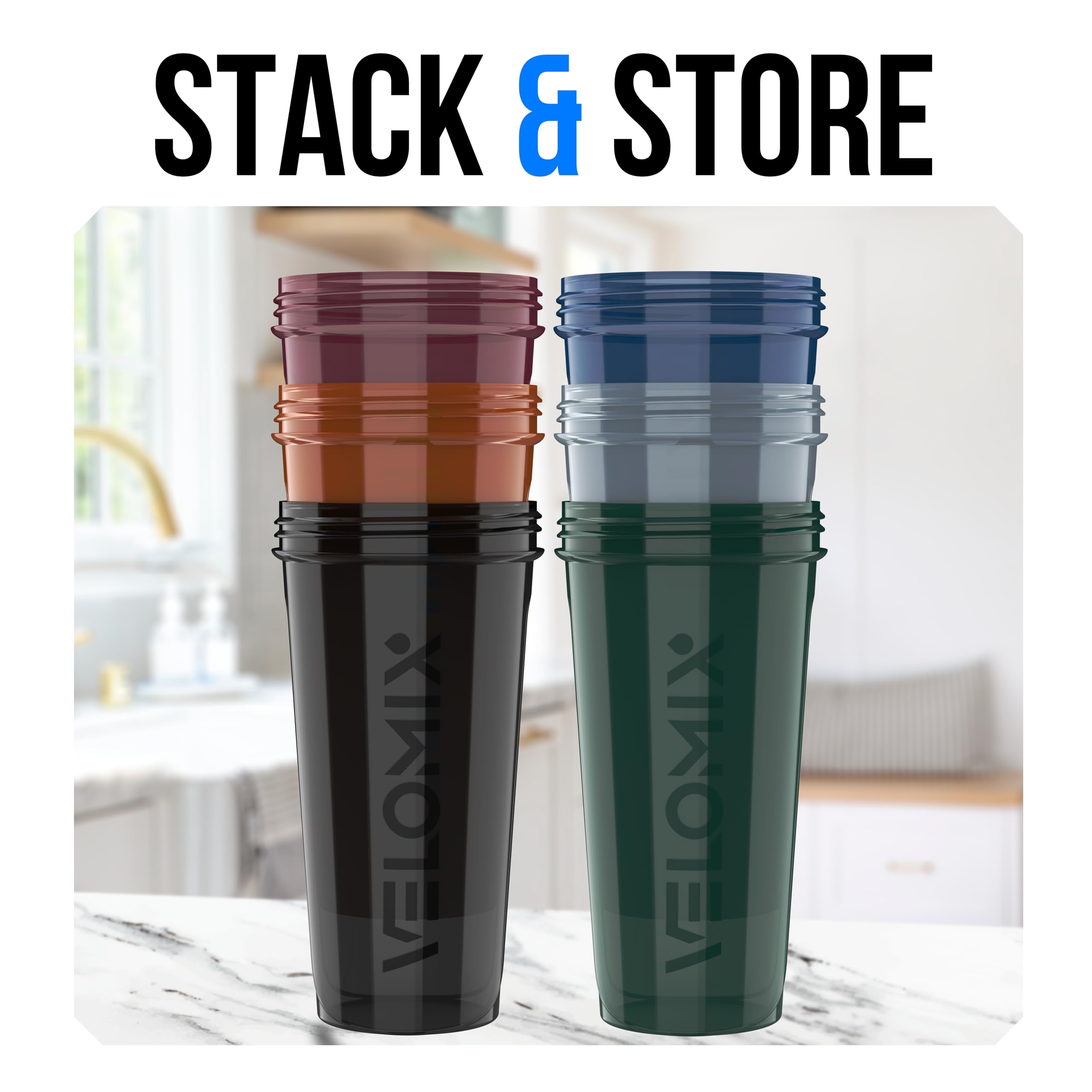 Velomix 6-pack shaker bottles in packaging ready for use