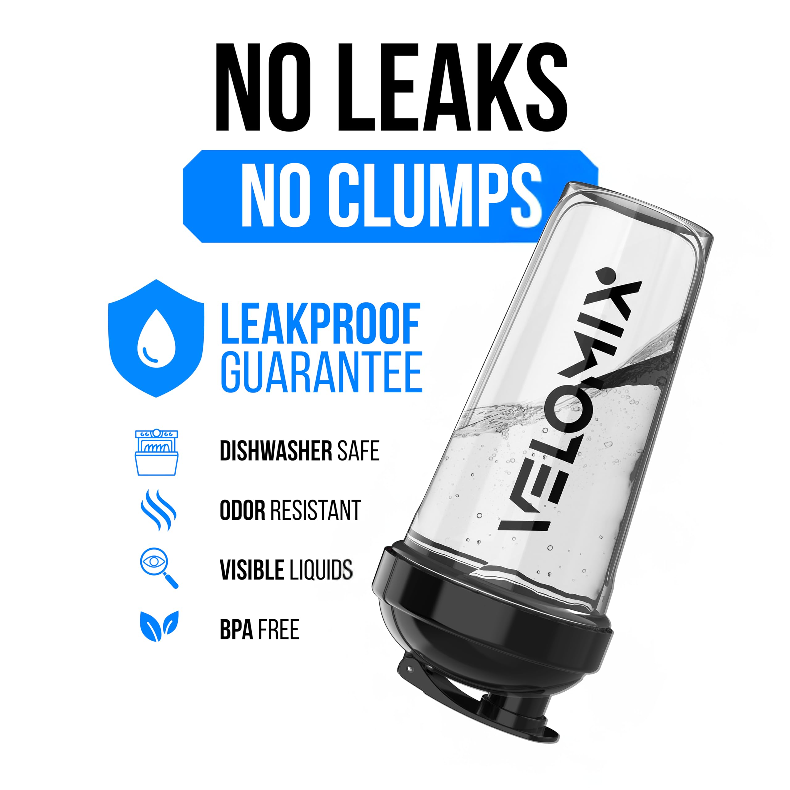 Close-up of Velomix Core Series 28 oz shaker bottle lid and seal (3 of 6)