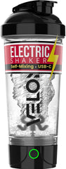 VELOMIX Electric Protein Shaker Bottle 24 oz with transparent body