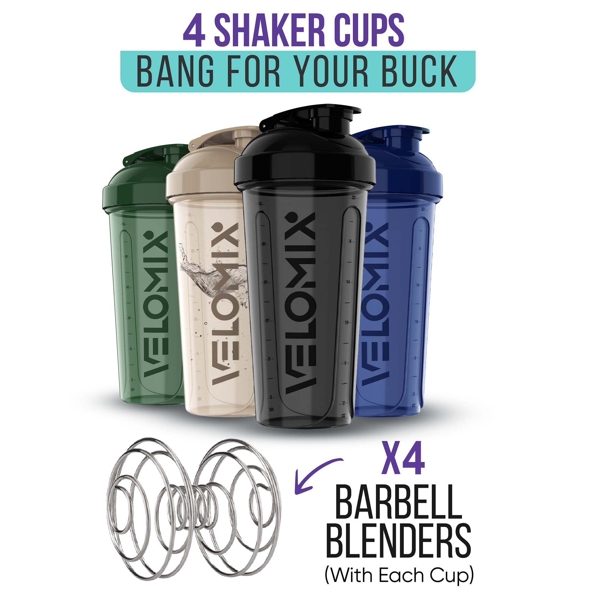 Forest Edge Velomix shaker bottle with removable whisk ball