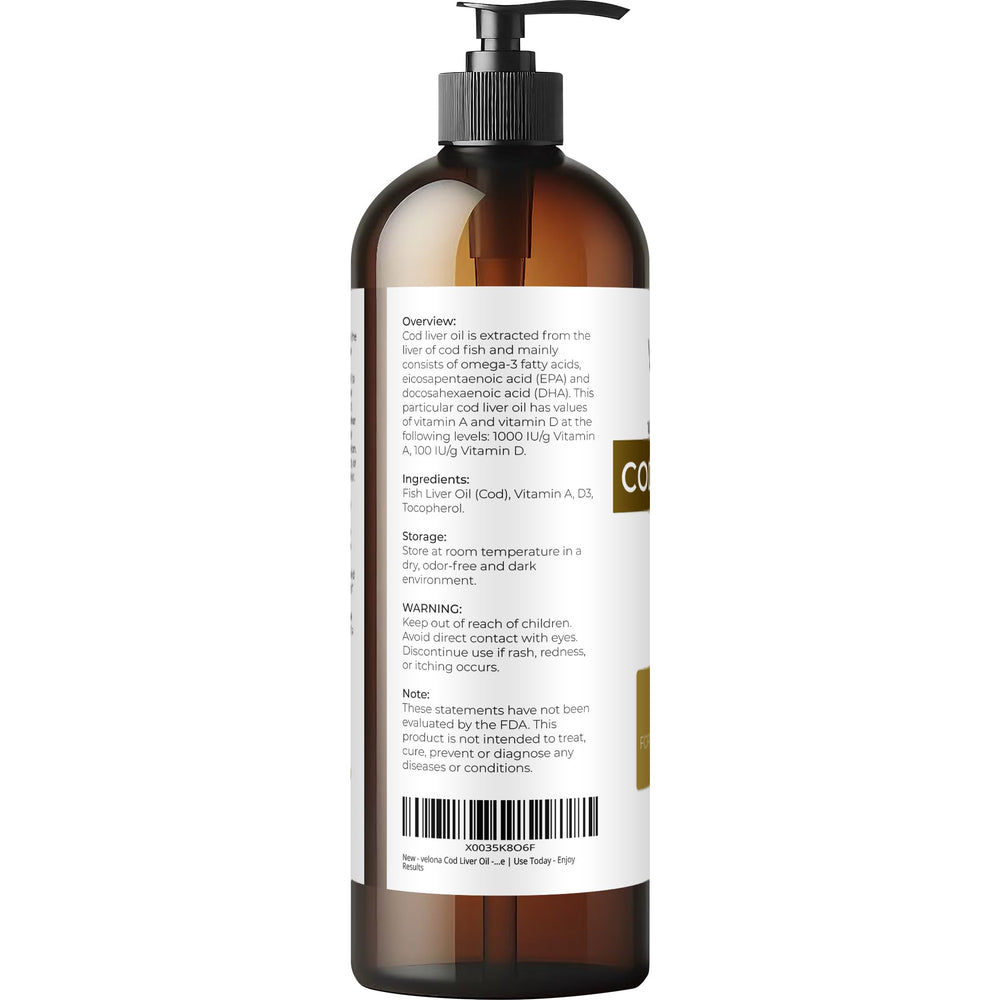 USA bottling of Velona Cod Liver Oil