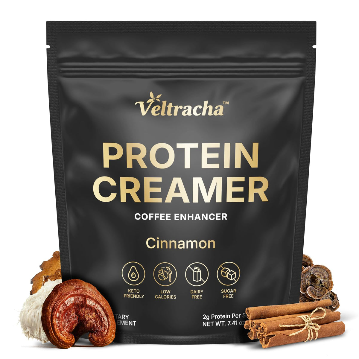 Veltracha Cinnamon Collagen Creamer bottle label