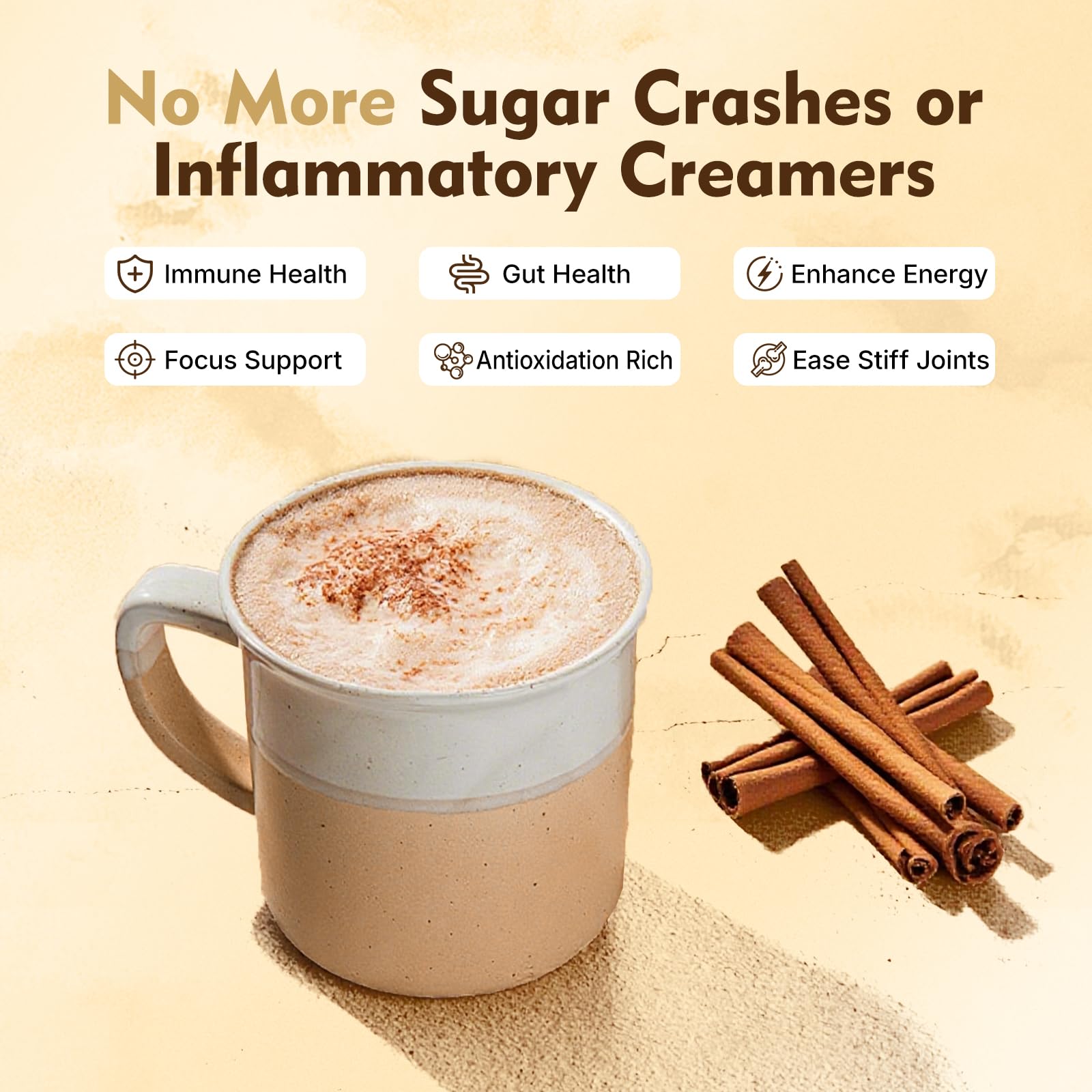Close-up of collagen and mushroom blend ingredients