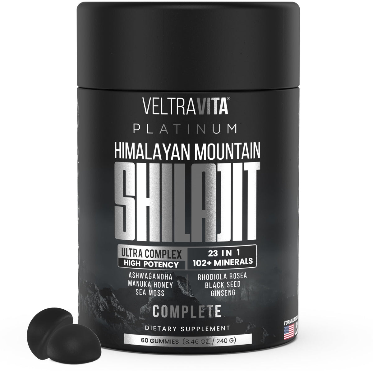 VeltraVita 28000 mg 23-in-1 Shilajit gummies for men
