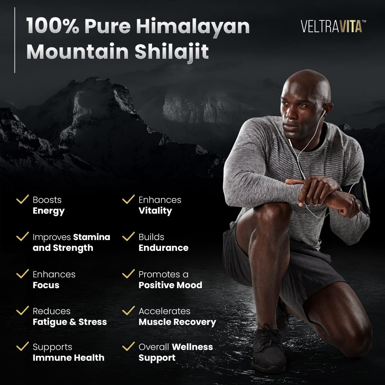 VeltraVita Shilajit Gummies with Ginkgo Biloba