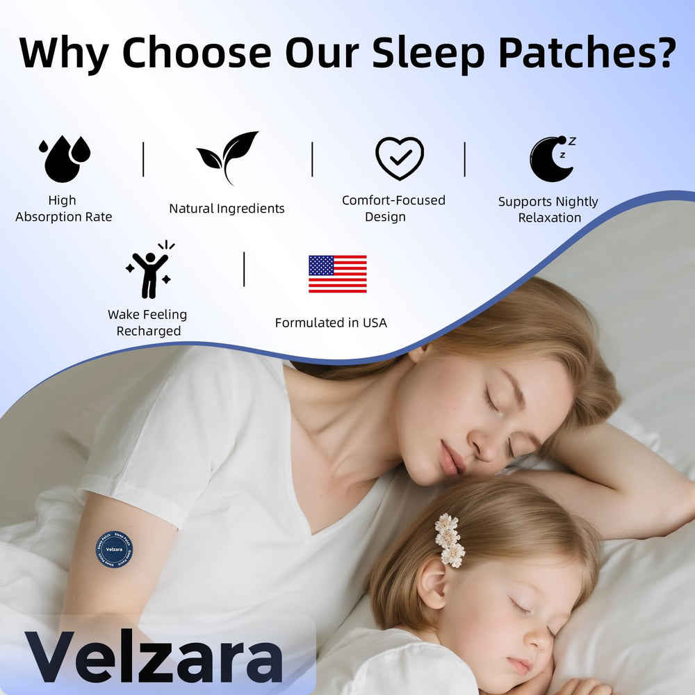 Close-up of Velzara plant-based sleep patch