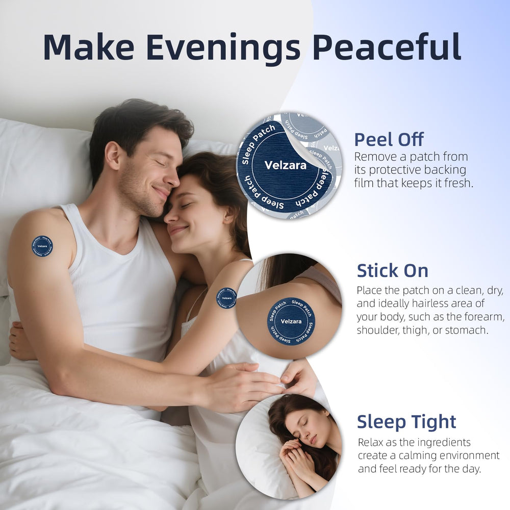 Relaxing bedtime setup featuring Velzara Sleep Patches