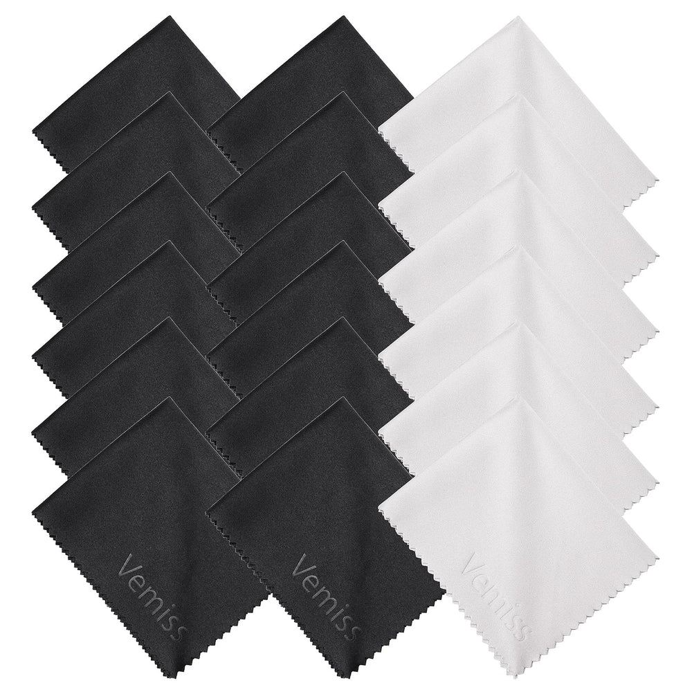 Six-color Vemiss microfiber cleaning cloths set (yellow, pink, blue, black, white, grey)
