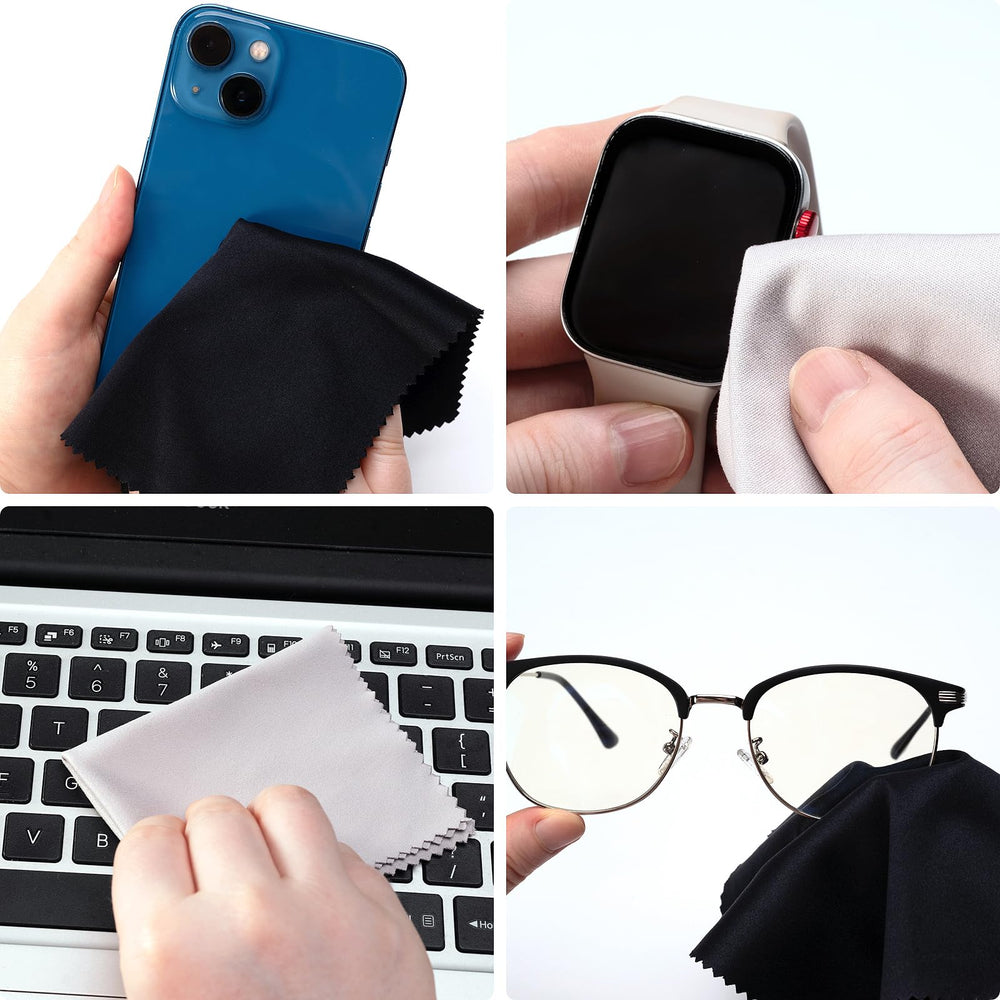 Cloths in use on glasses, phones, tablets, cameras and jewelry