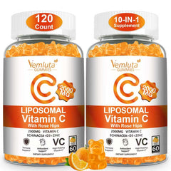 Vemluta liposomal vitamin C gummies orange flavor, 120 count, 2-pack box