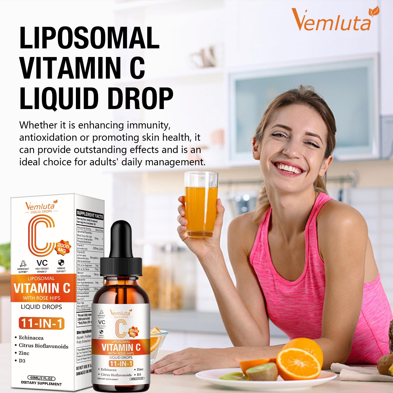 Vemluta product packaging bottle and label