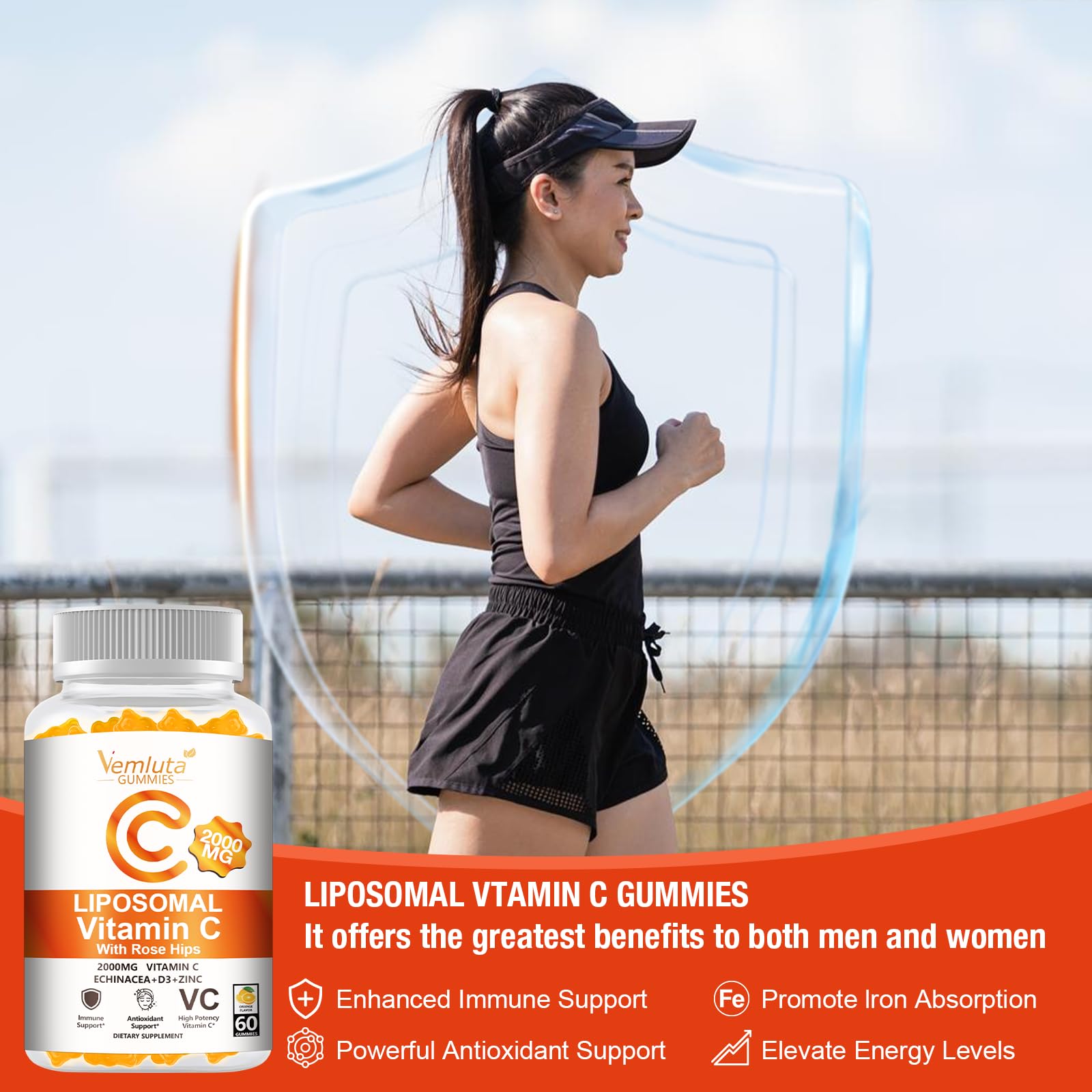 Illustration of rose hips, echinacea and elderberry components in Vemluta formula