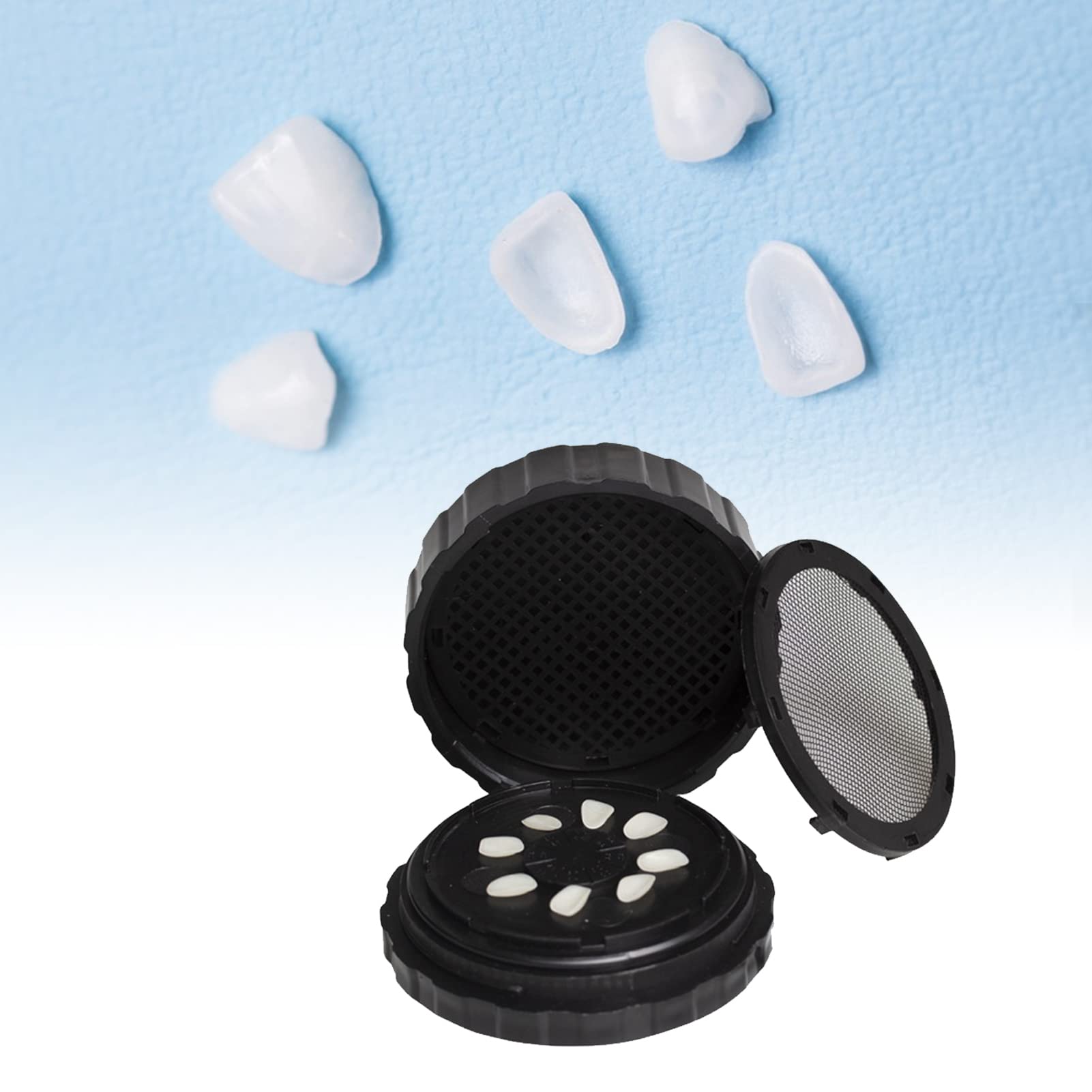 Close-up of spare pad in denture storage box