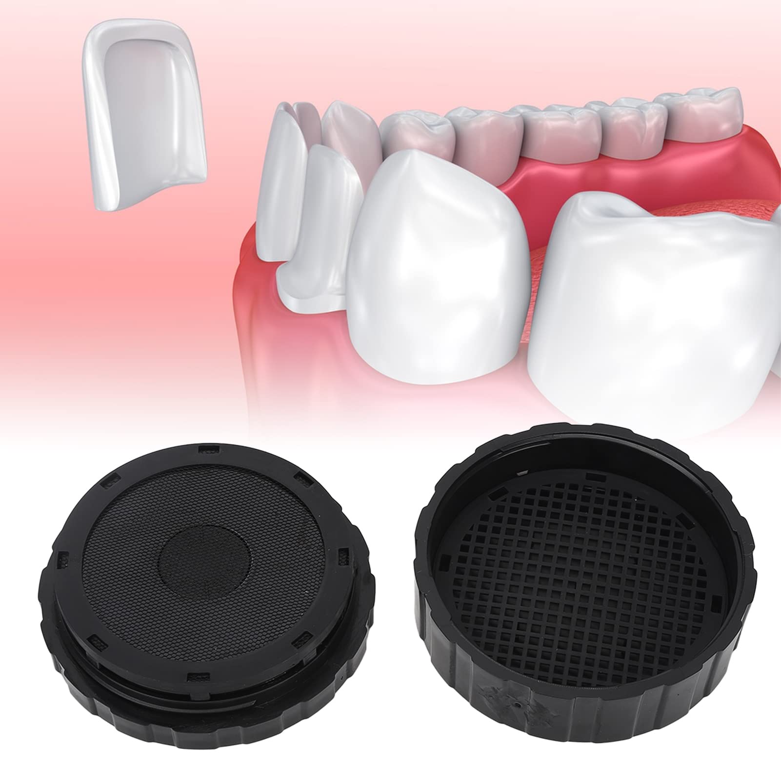 Durable plastic construction of round denture container