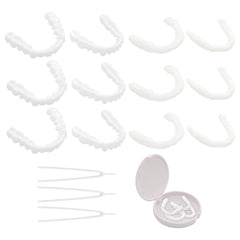 Three sets of snap on veneers for instant smile