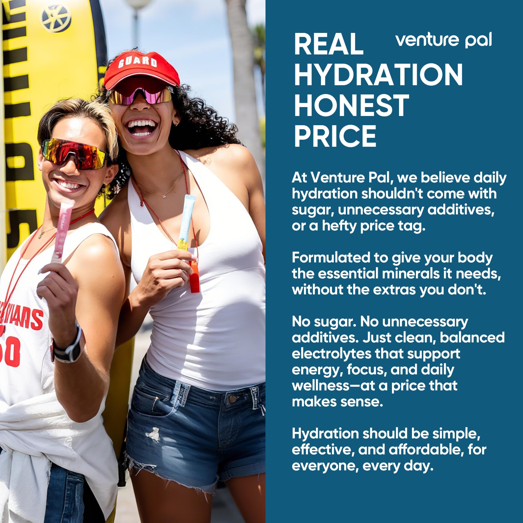 Label showing 5 vitamins and 7 electrolytes in Hydration Boost