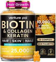 Front view of Venture Pal Biotin Gummies bottle - 60 count