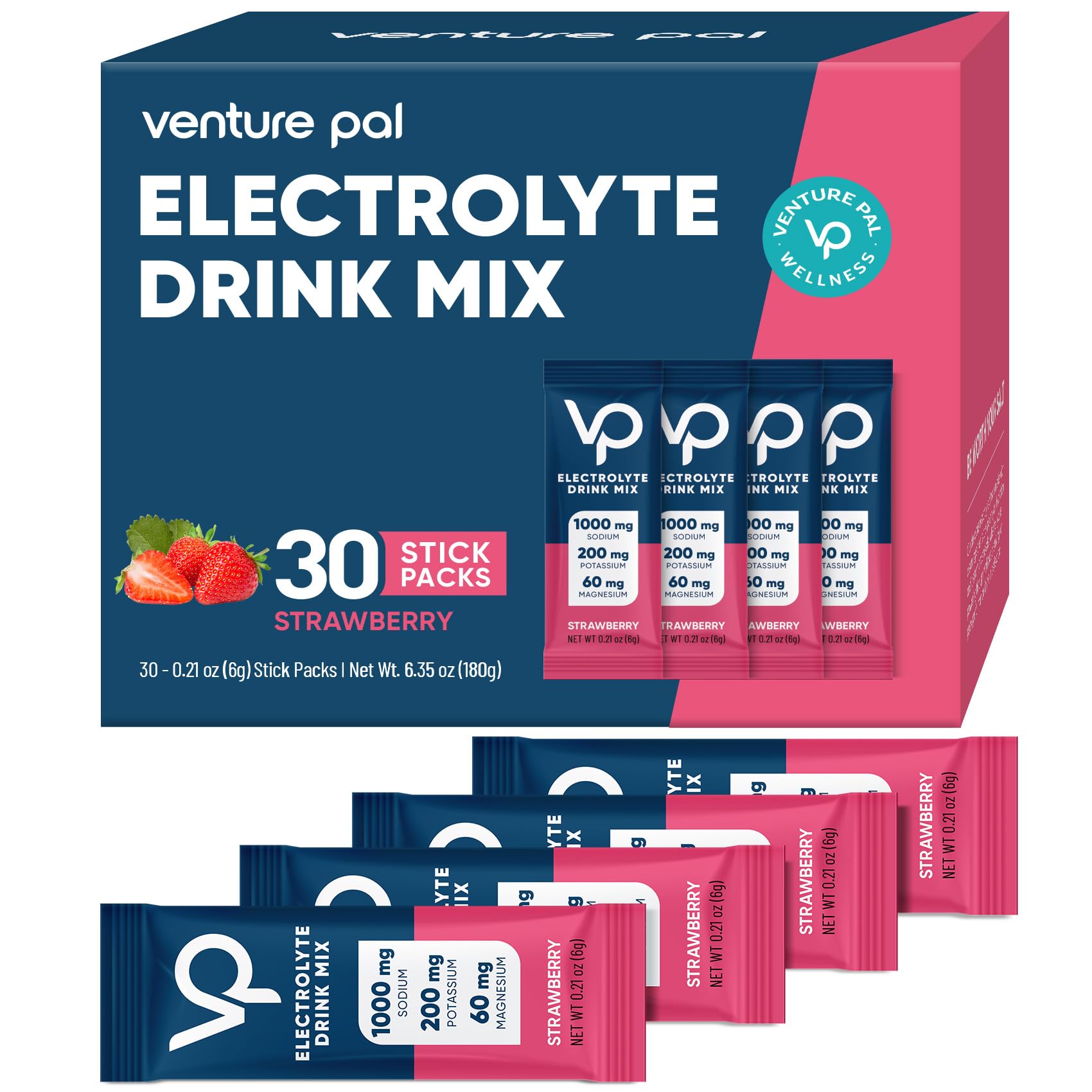 Venture Pal high-sodium electrolyte powder packet box and sachets