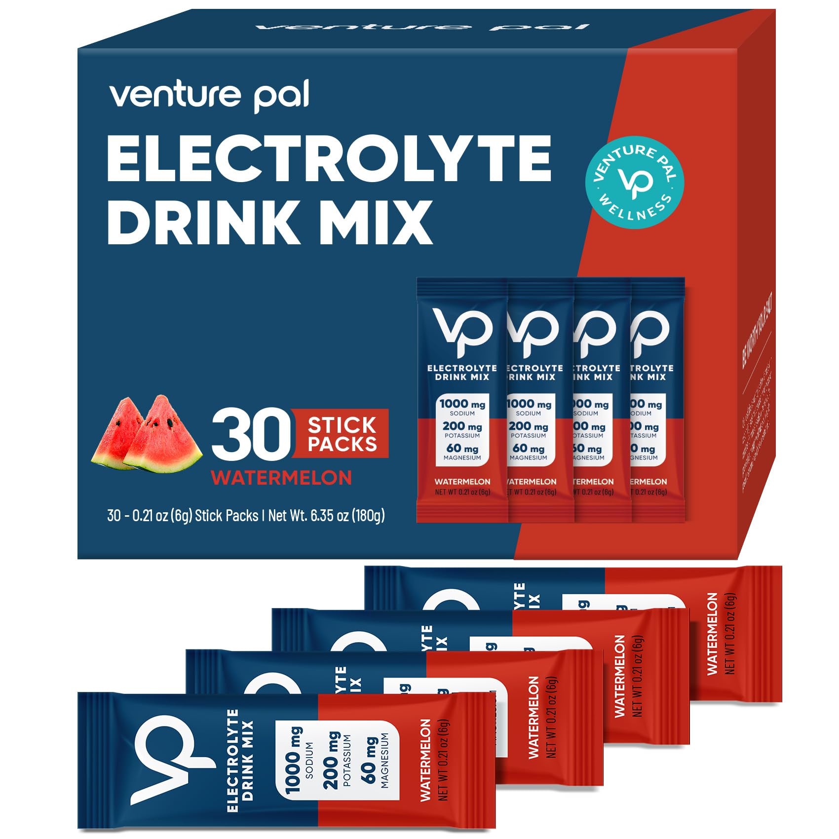 Venture Pal electrolyte powder packets – front view