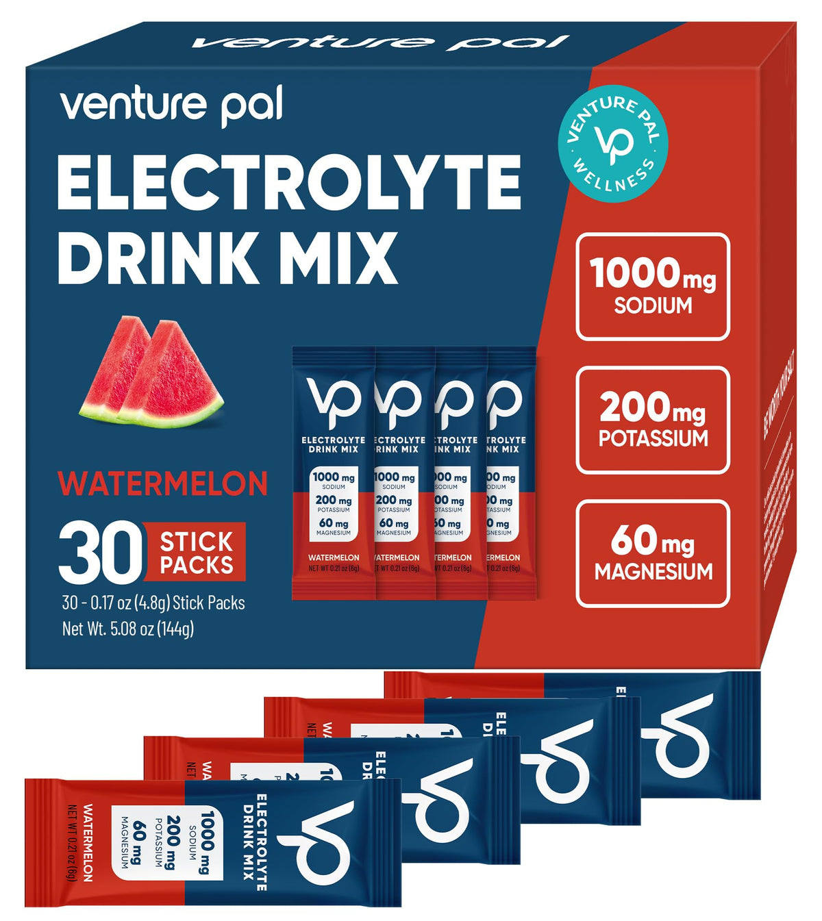 Front view of Venture Pal high-sodium electrolyte powder packets (1 of 9)