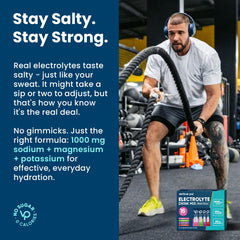 Close-up of electrolyte packet label