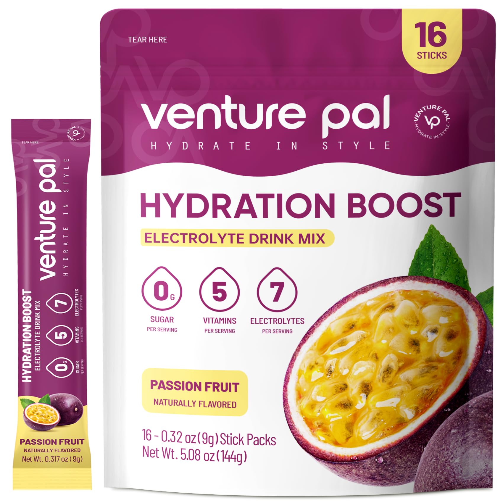 Venture Pal Hydration Boost box with 16 sugar-free electrolyte sticks