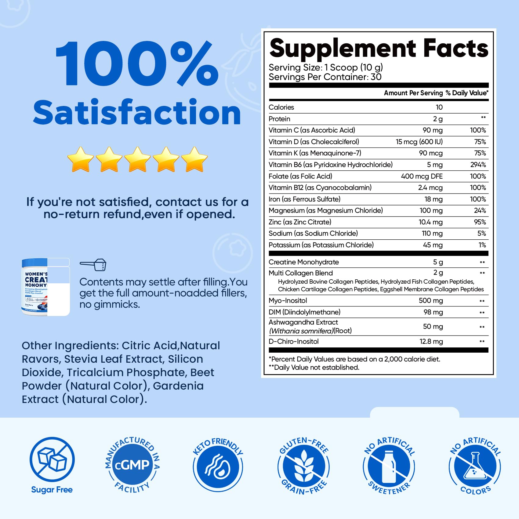 Venture Pal nutrition label close-up for transparency and testing