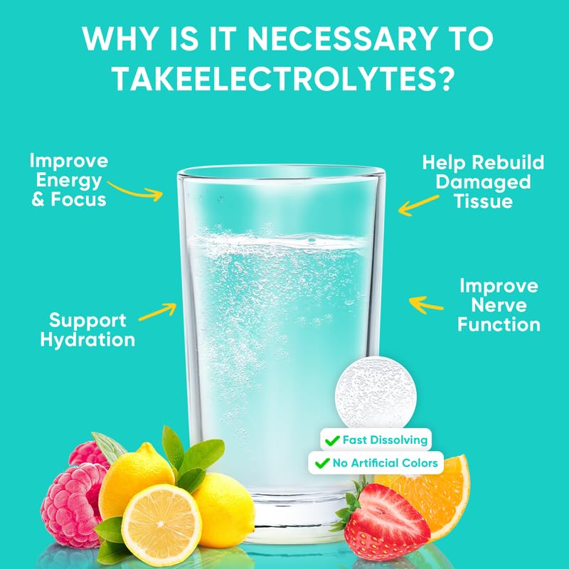 Close-up of electrolyte powder dissolving in water