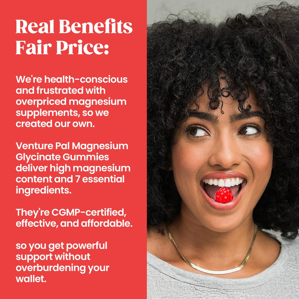 Venture Pal packaging box and bottle for magnesium gummies