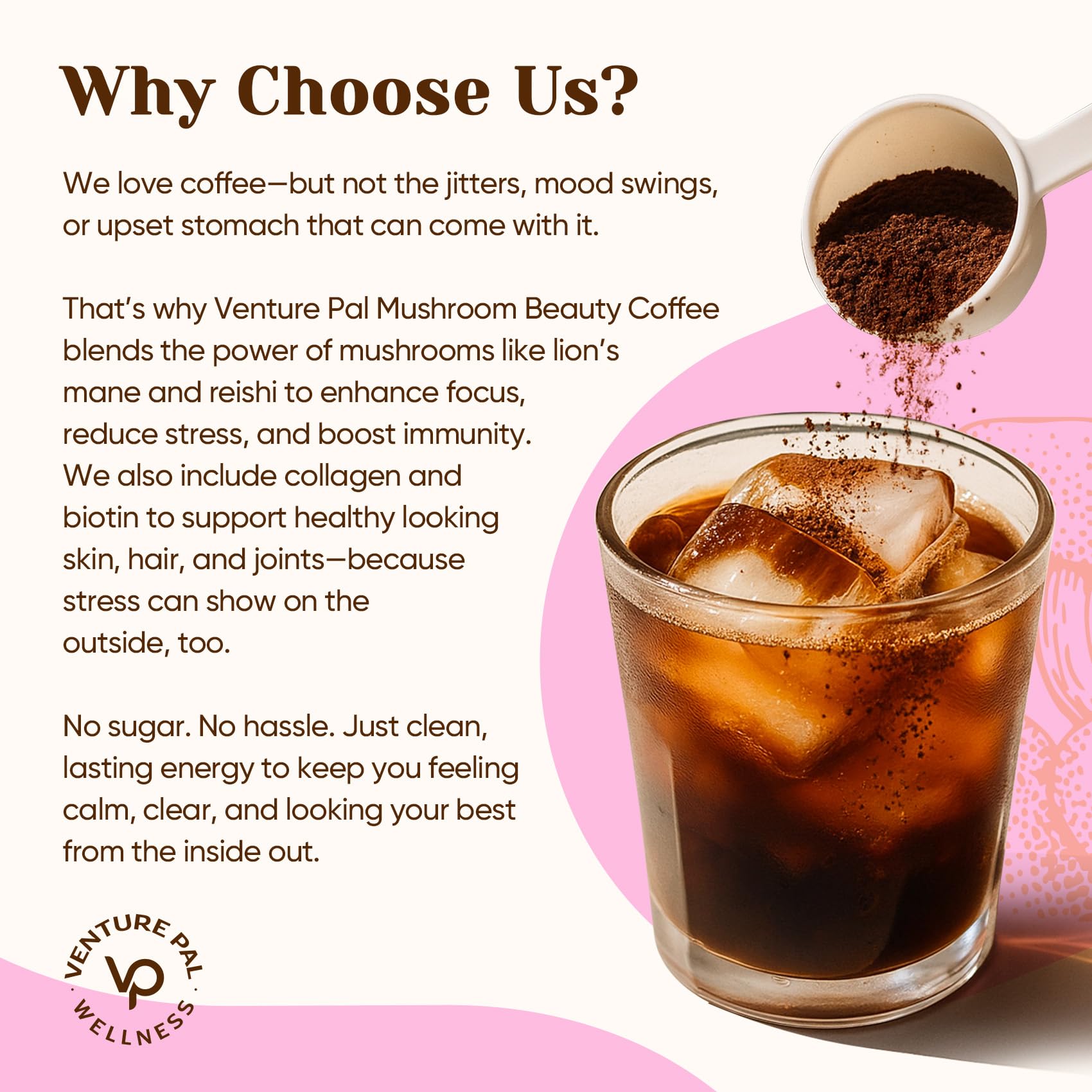 Cup of Venture Pal Beauty Coffee ready to drink