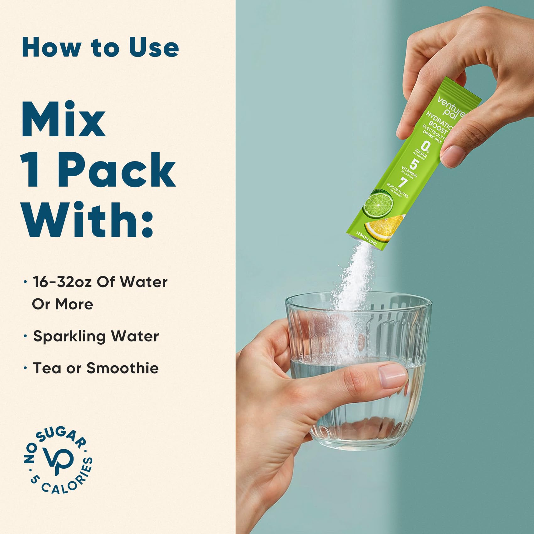 16 sticks per box of Venture Pal Hydration Boost