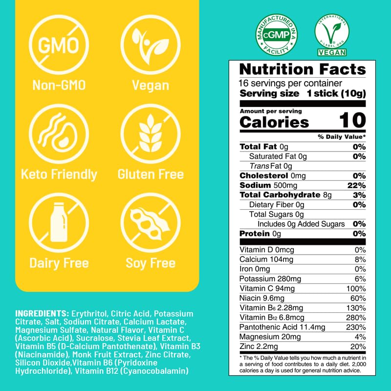 Single-serve Hydration Boost stick being added to water
