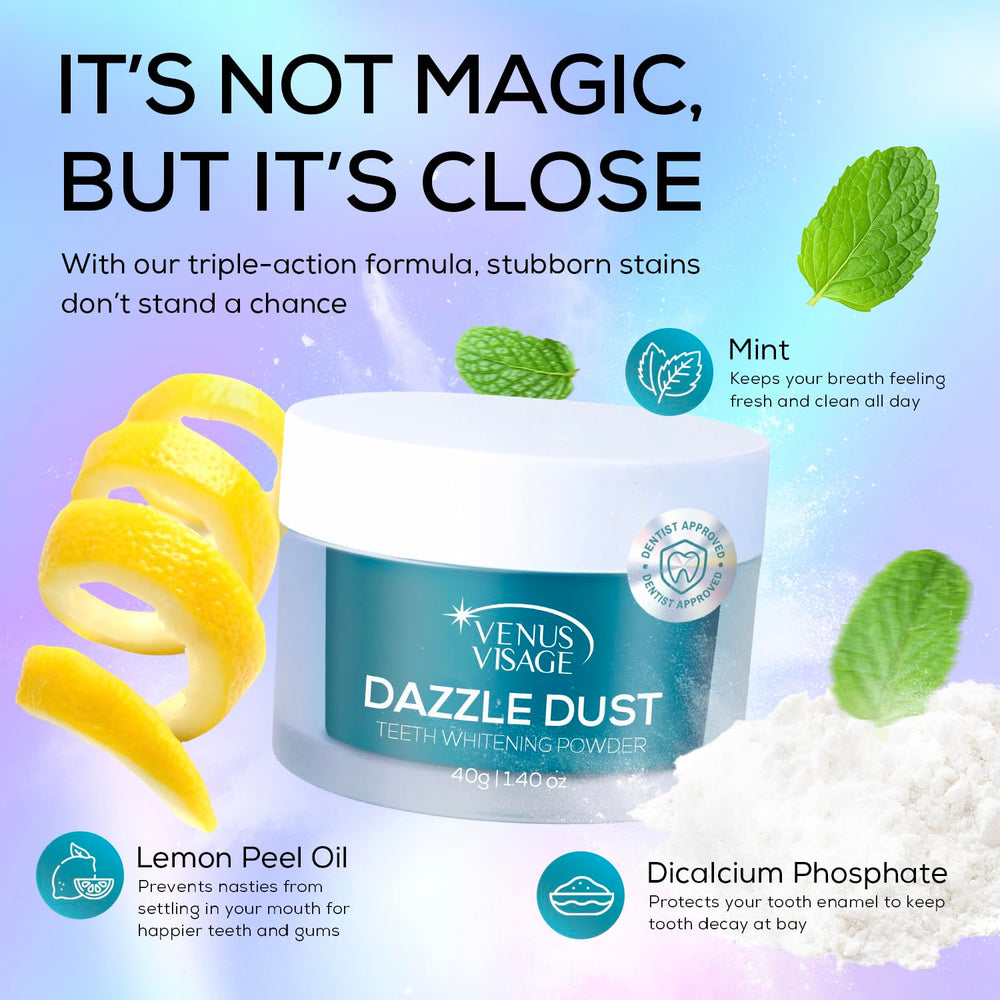 Step-by-step usage image for Venus Visage Dazzle Dust Whitening Powder