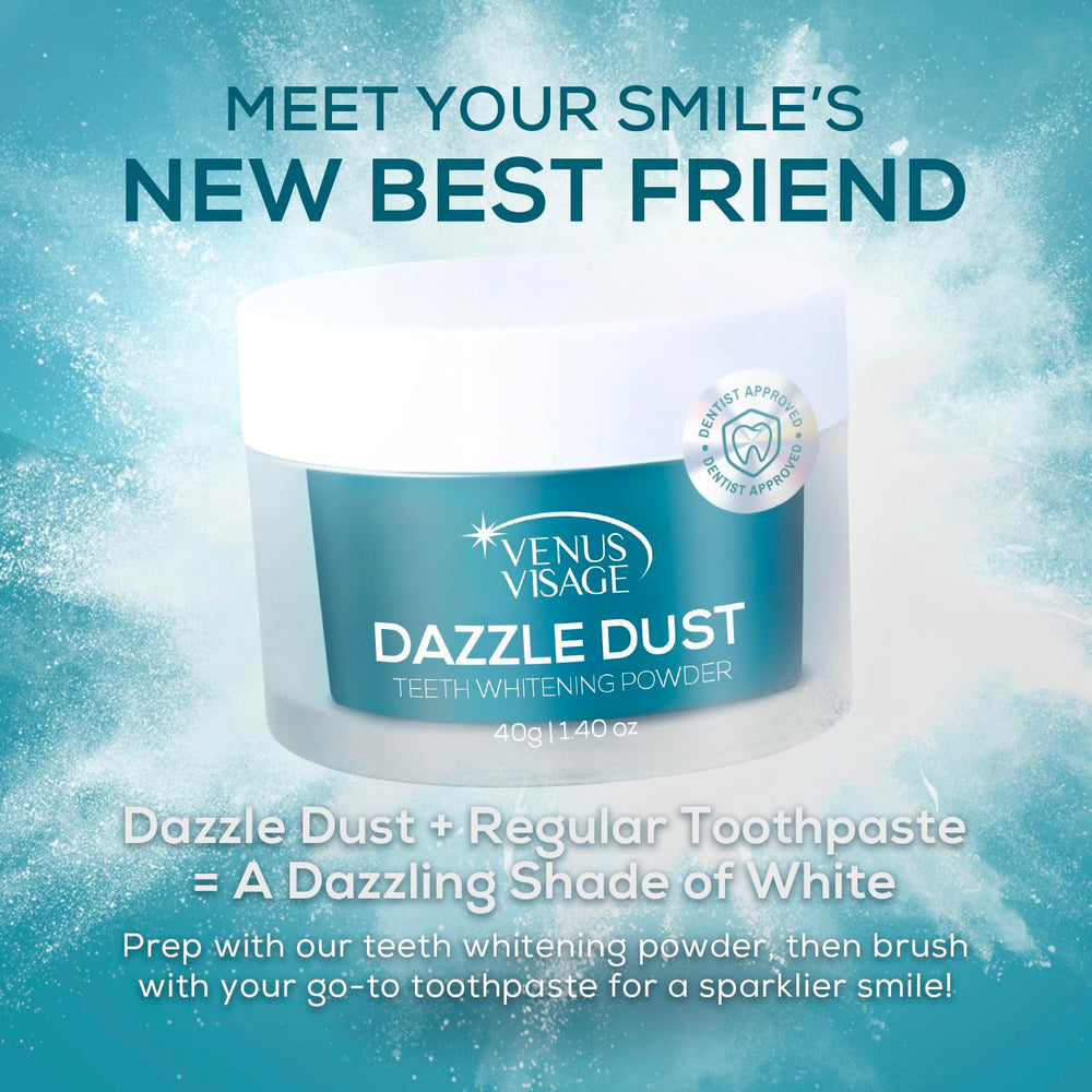 Ingredients panel for Venus Visage Dazzle Dust Teeth Whitening Powder
