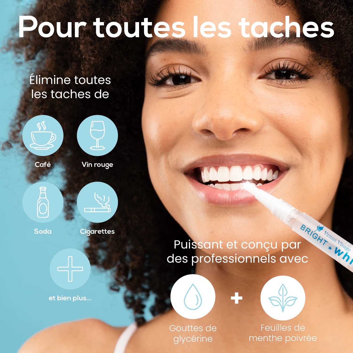 Packaging of Venus Visage Teeth Whitening Pen 0.10 Fl Oz Pack of 4