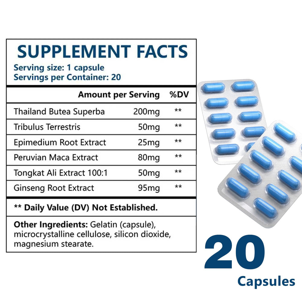 VEPEMVA nutrition supplement ingredients label highlighting maca and ginseng for endurance.