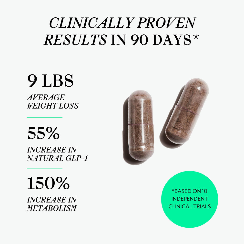 Graphic illustrating GLP-1 boost and reduced appetite
