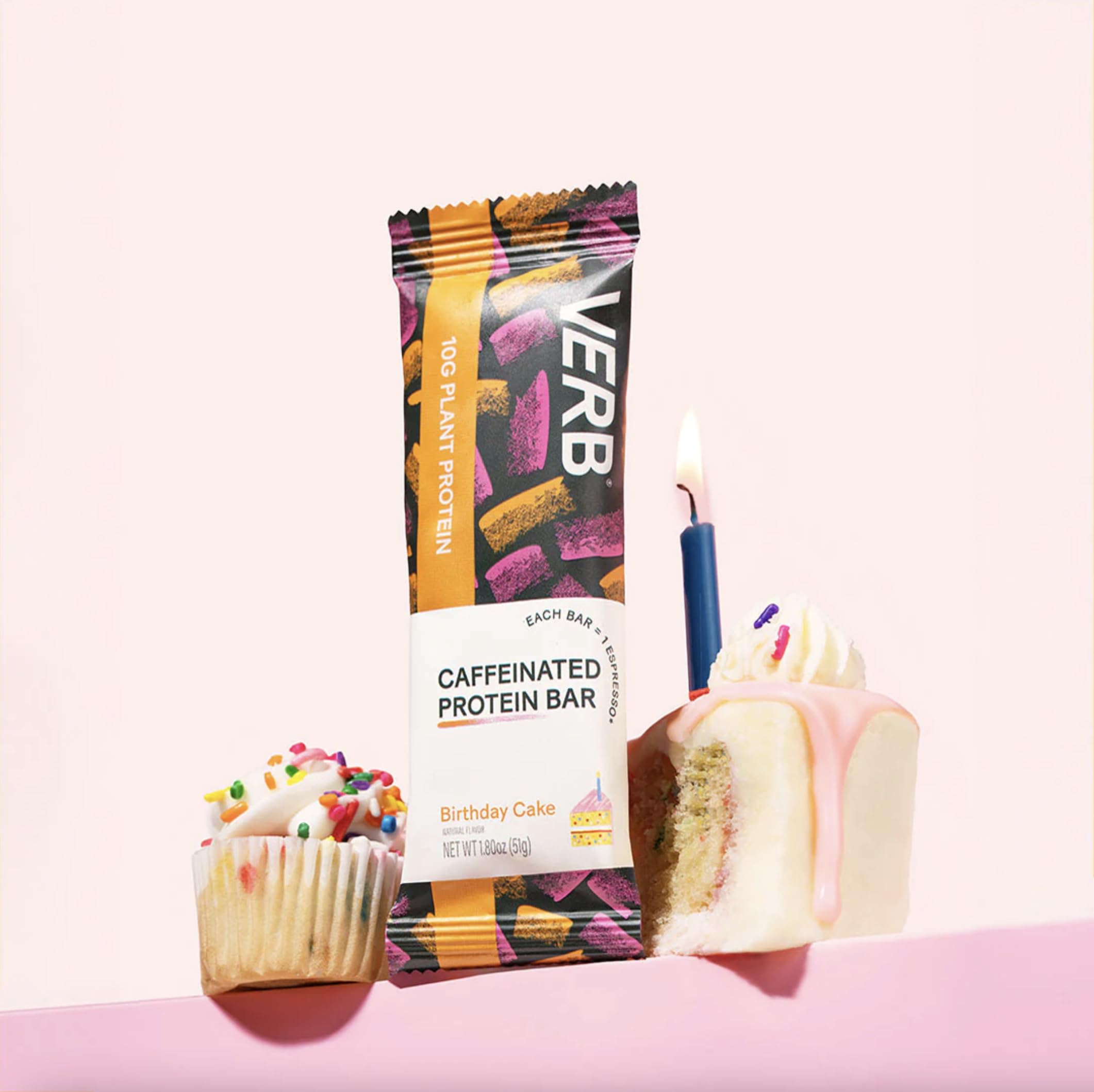 Verb Energy Bar green tea caffeine boost emphasizing steady energy without jitters