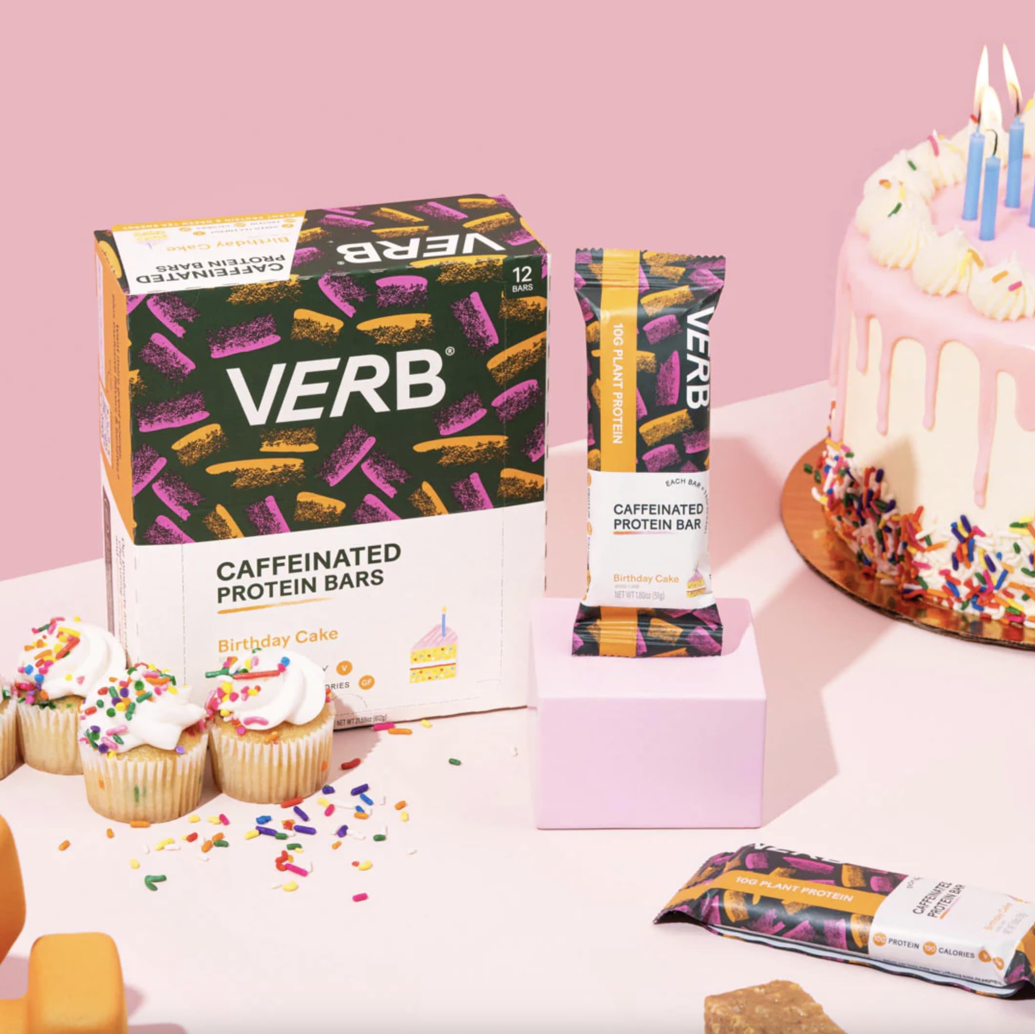 Verb Energy Bar on-the-go setup illustrating portable work or travel snack