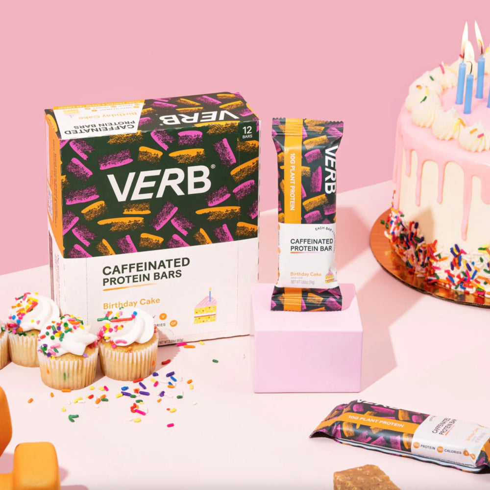 Verb Energy Bar on-the-go setup illustrating portable work or travel snack