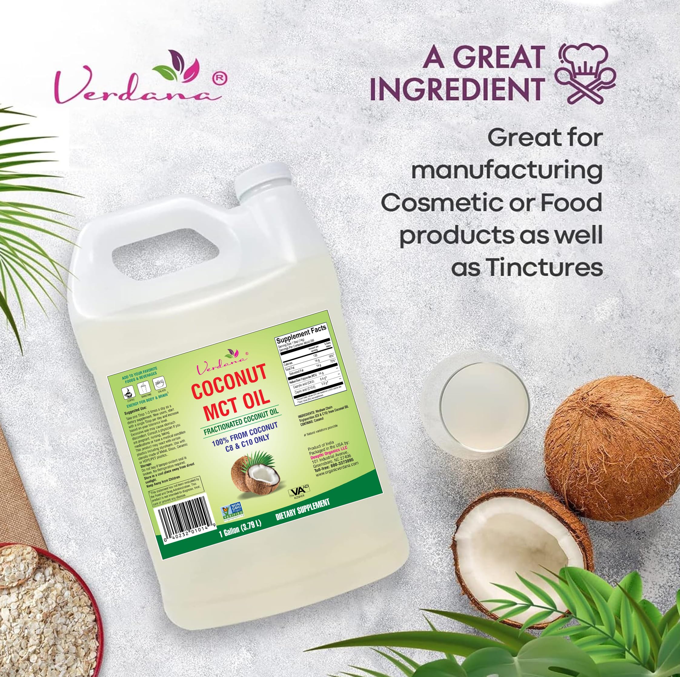 MCT oil for hair and skin application