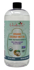 Verdana Organic MCT Oil 32 oz bottle made from coconuts, C8 and C10 triglycerides