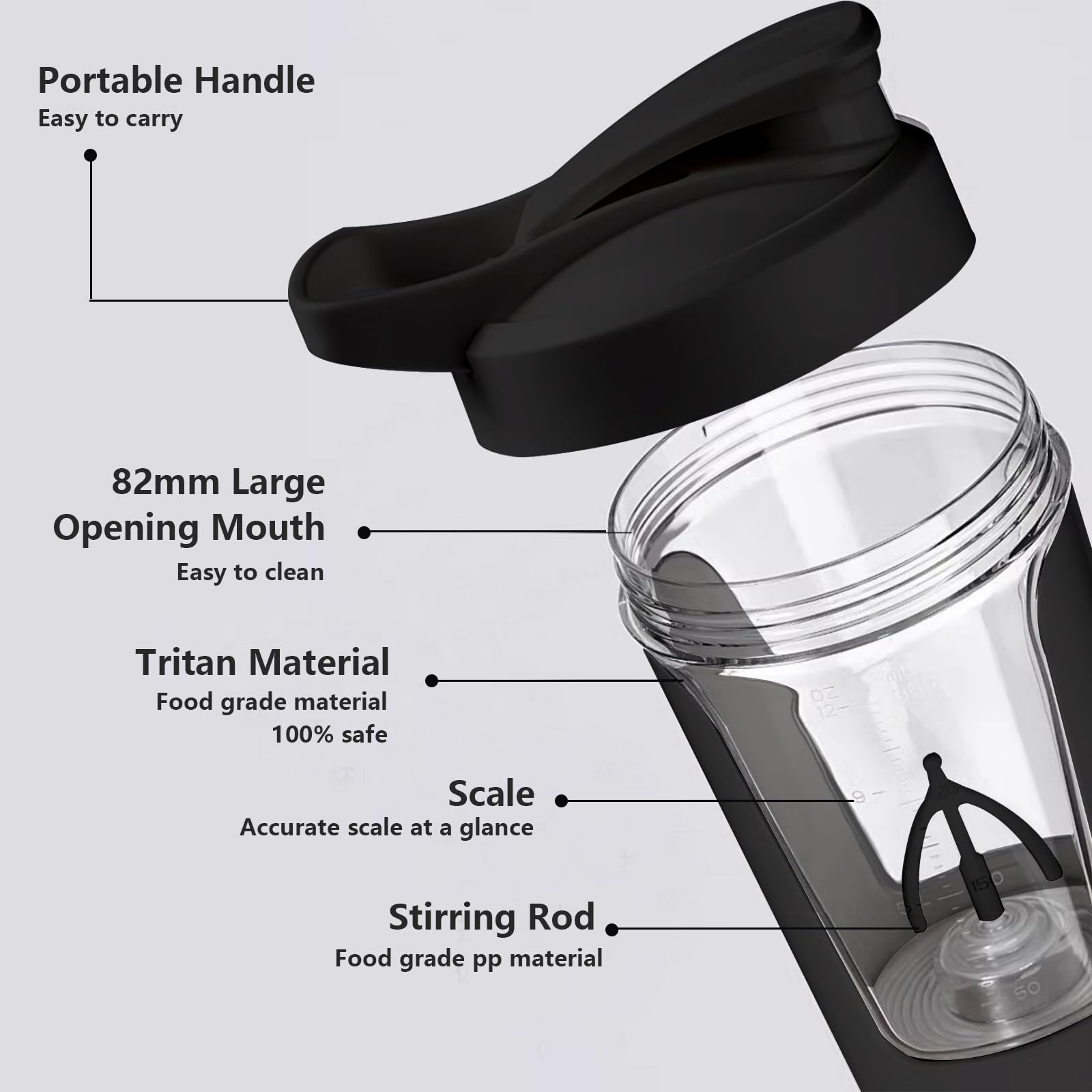 One-button stir function on VEREMUND electric shaker